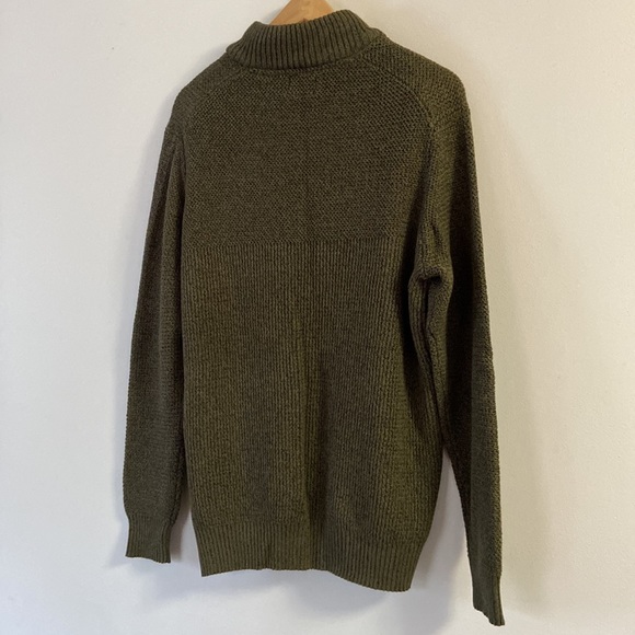 G.H. Bass & Co Olive Sherpa Mock Neck Sweater Size L - Picture 3 of 6